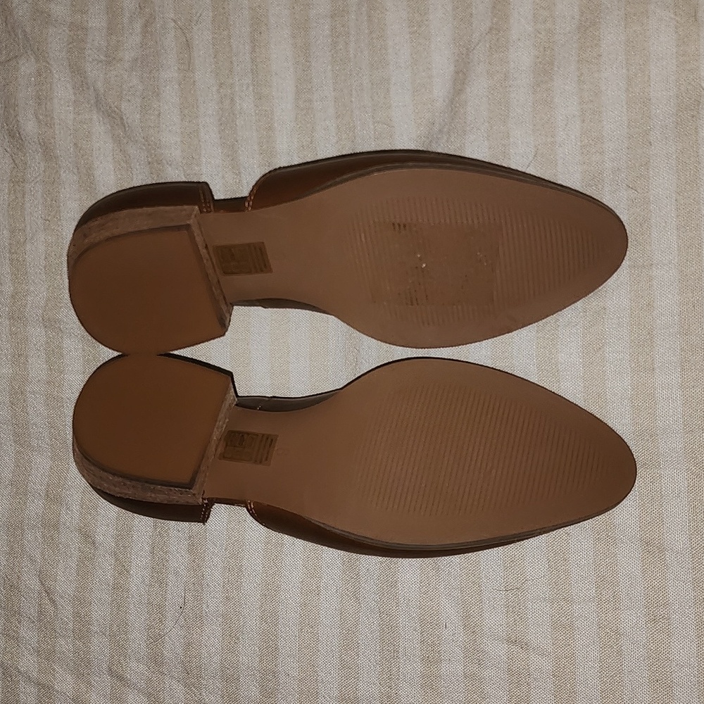 New Madewell "The Lucie" Genuine Leather Caramel Brown Flat Bootie - Picture 6 of 8